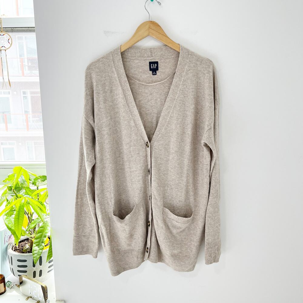 Gap Cream Fuzzy Cardigan Sweater Size Medium